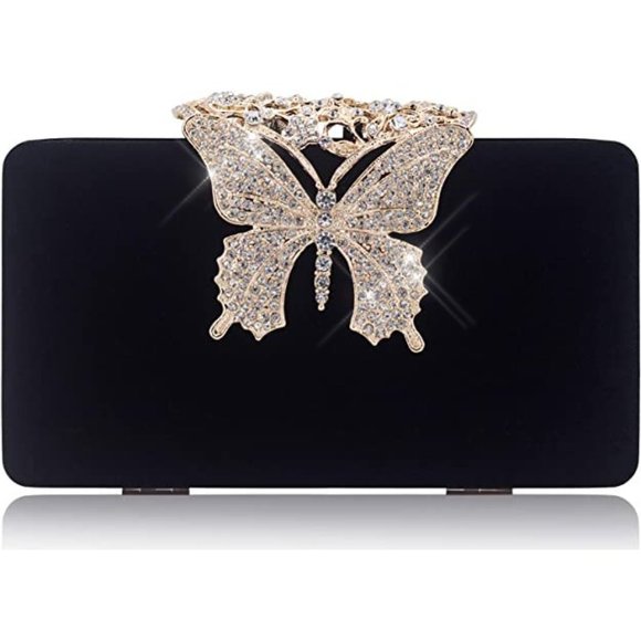 NEW Sparkling Bling Swarovski Crystal Rhinestone Clutch Butterfly Purse … - Picture 2 of 13